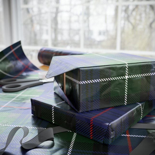 Papier Cadeau Clan Plaid MacKenzie Tartan vert pourpre (Clan MacKenzie Tartan Purple Green Plaid Wrapping Paper)
