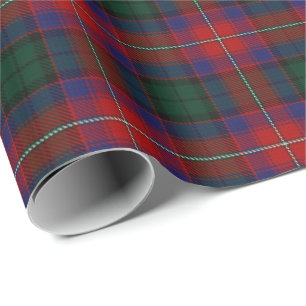 Papier Cadeau Clan Rattray Red Green Scottish Tartan