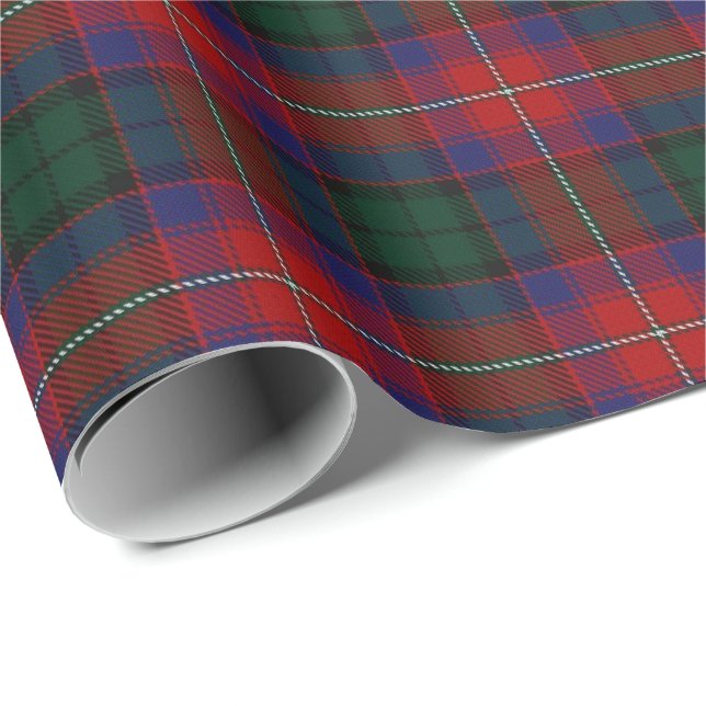 Papier Cadeau Clan Rattray Red Green Scottish Tartan (Coin rond)