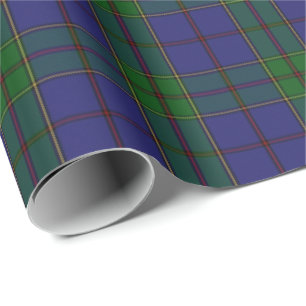 Papier Cadeau Clan Strachan Blue Green Red Tartan écossais