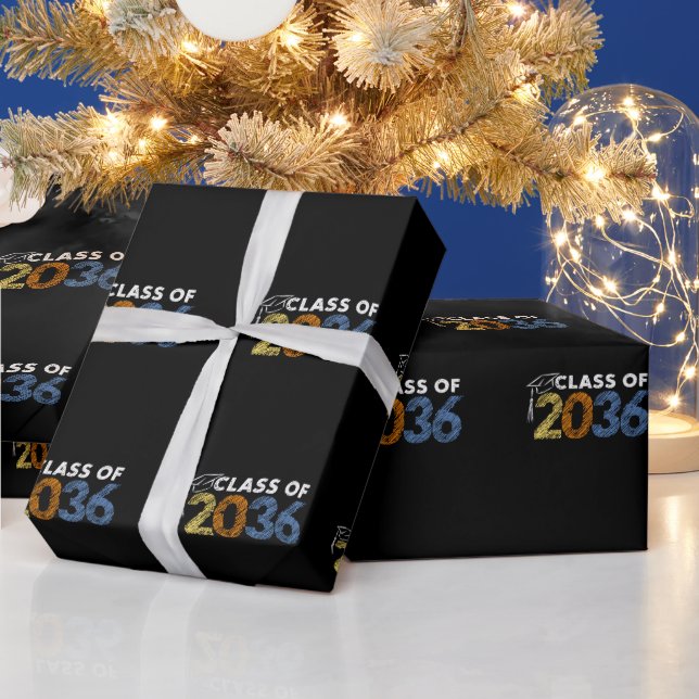 Papier Cadeau Classe de 2036 Grow With Me Premier jour d'école (Vacances)