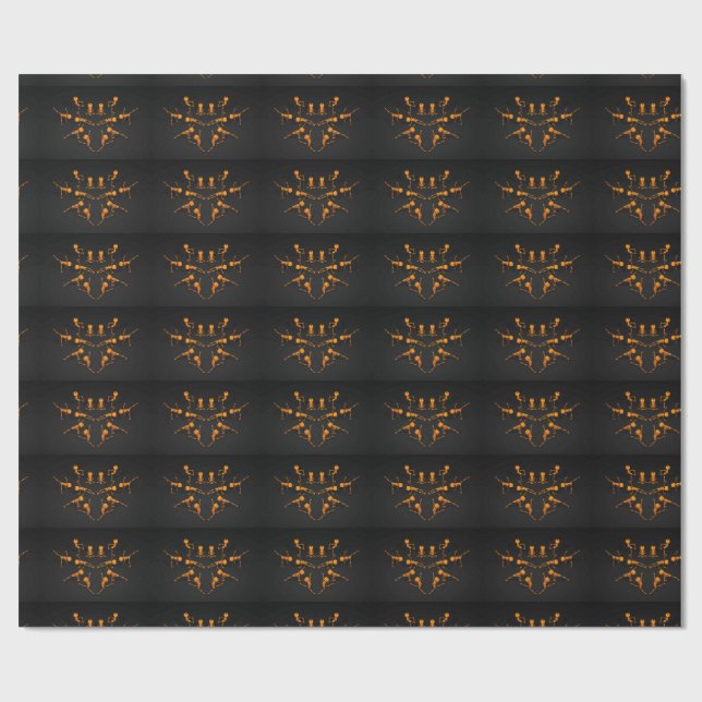 Papier Cadeau Classe de Yoga d'Halloween (Plat)
