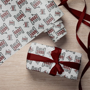 Papier Cadeau Classe Maroon Année Discours Buble