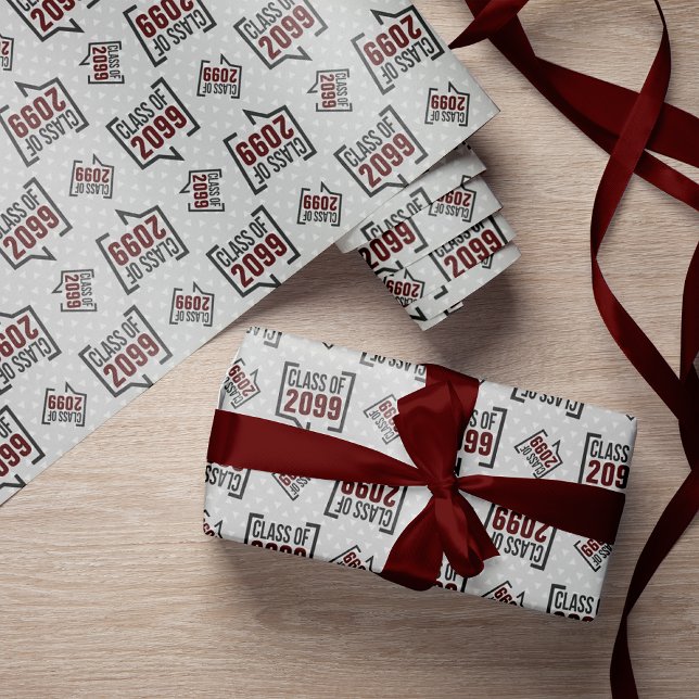 Papier Cadeau Classe Maroon Année Discours Buble (Créateur téléchargé)