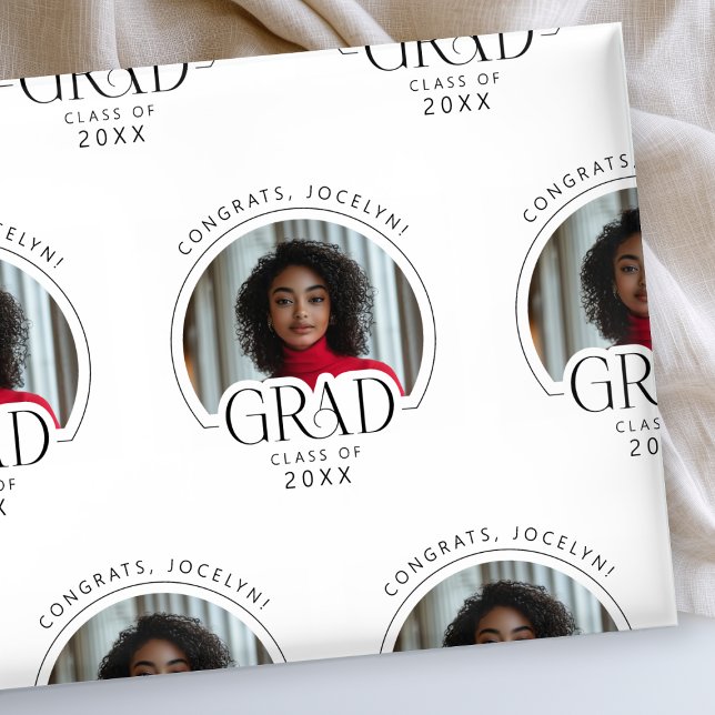 Papier Cadeau Classe personnalisée de 2025 Photo Grad (Créateur téléchargé)