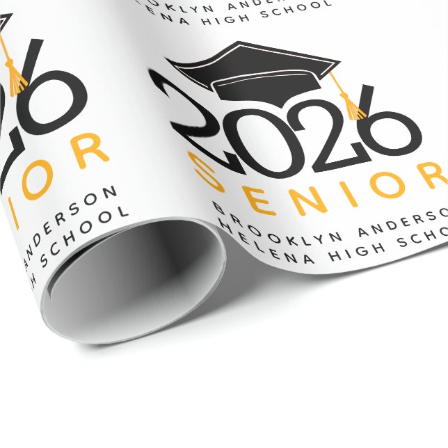 Papier Cadeau Classe supérieure de typographie de 2021 (Coin rond)