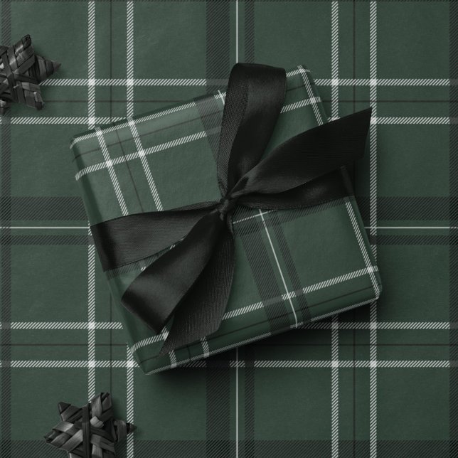 Papier Cadeau Classic bold vacances chasseur plaid vert (Créateur téléchargé)