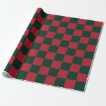 Papier Cadeau Classic Christmas Green et Red Checkerboard<br><div class="desc">Ce papier d'emballage en damier a une palette de couleurs de Noël classique. Le papier d'emballage a un modèle traditionnel de couleur rouge et verte.</div>
