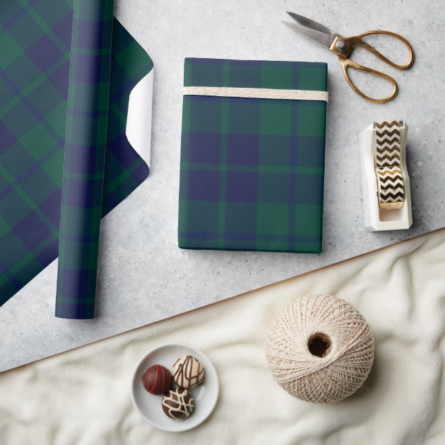 Papier Cadeau Classic Dark Green Tartan Plaid Pattern (Artisanat)
