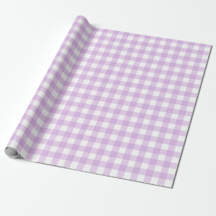 Papier Cadeau Classic En vichy Check Plaid Motif Pastel Lilac