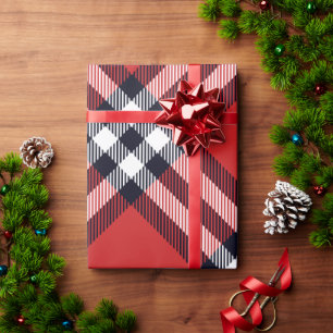 Papier Cadeau Classic et Elegant Red Plaid Holiday