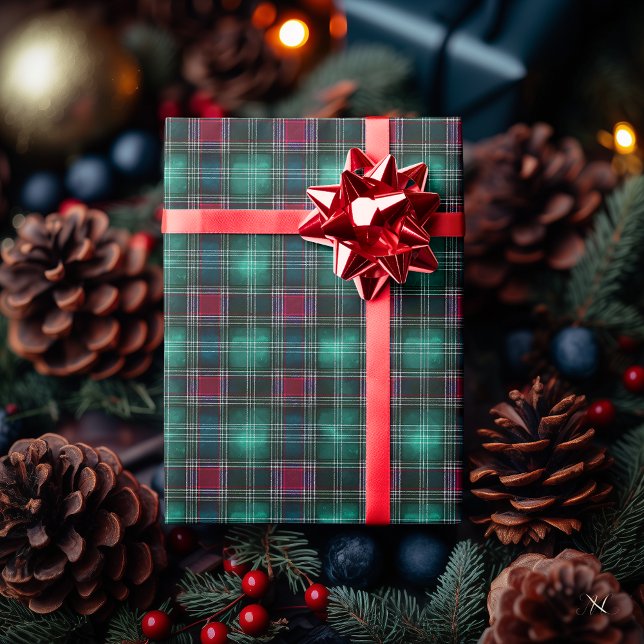 Papier Cadeau Classic Green Tartan Plaid Wrapping Paper (Créateur téléchargé)