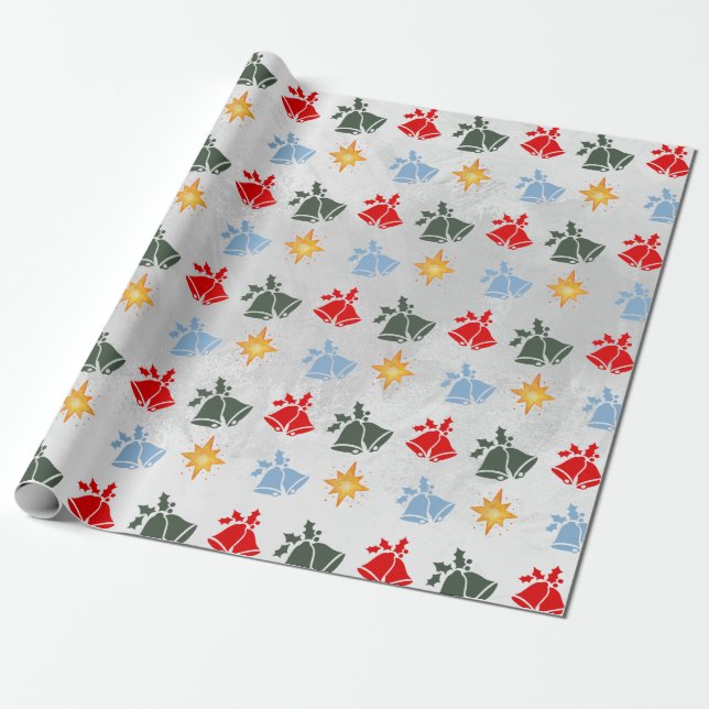 Papier Cadeau Classic Jingle Bell Star Noël (Déroulé)