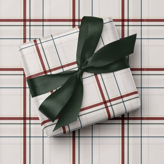 Papier Cadeau Classic neutral Christmas holiday plaid (Créateur téléchargé)