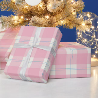 Papier Cadeau Classic Pink & Blue Preppy Plaid PatWrapping Paper