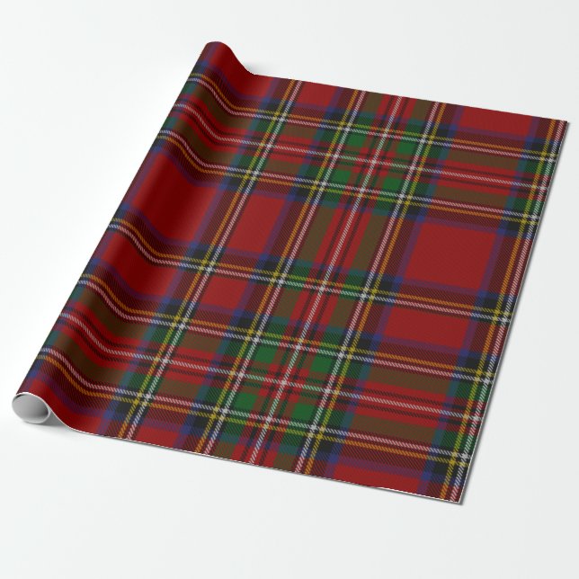 Papier Cadeau Classic Stewart plaid pour un Noël tatan (Déroulé)