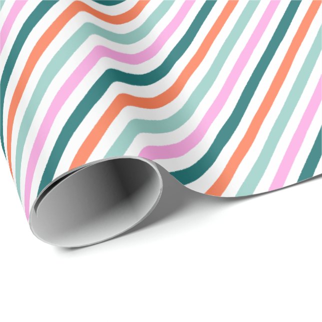 Papier Cadeau Classic Stripes Noël (Coin rond)