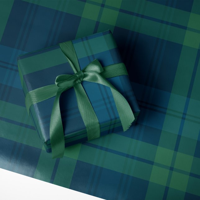 Papier Cadeau Classic vacances plaid marine audacieux vert tarta (Créateur téléchargé)