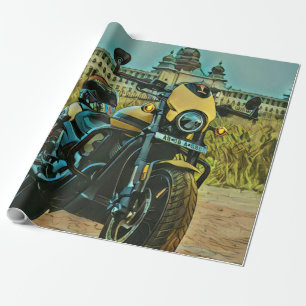 Papier Cadeau classic vintage motorcycle vend