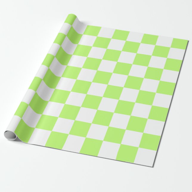 Papier Cadeau Classic visual lime checkerboard  (Déroulé)
