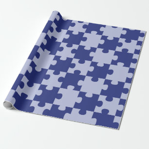 Papier Cadeau Classique bleu marine Puzzle à pièces Couture sans