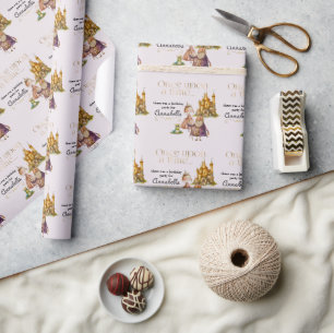 Papier Cadeau Classique Conte de Fées pour Enfants Princesse & G