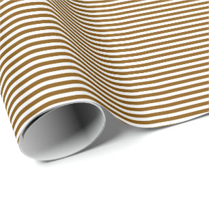 Papier Cadeau Classique moderne mince Brown et blanc rayé