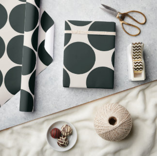 papier cadeau classique noir et crème