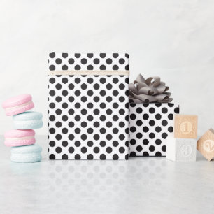 Papier Cadeau Classique pois noir et blanc