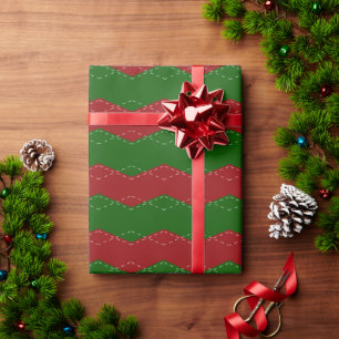 Papier Cadeau Classique rouge et vert de Noël 