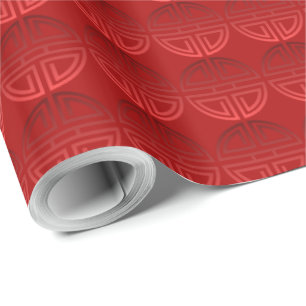 Papier Cadeau Classique rouge foncé d'anniversaire de motifs