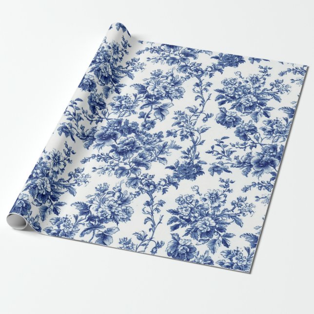 Papier cadeau classique toile de jardin botanique  (Déroulé)