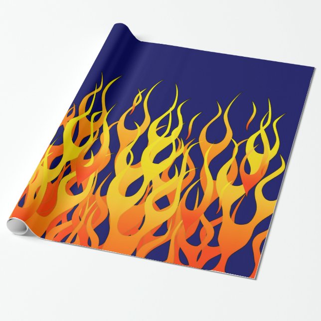 Papier Cadeau Classique vibrant emballant des flammes sur le (Déroulé)