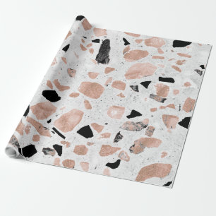 Papier Cadeau Classy rose gold vintage marble abstract terrazzo