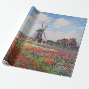 Papier Cadeau Claude Monet - Champ de Tulipes en Hollande