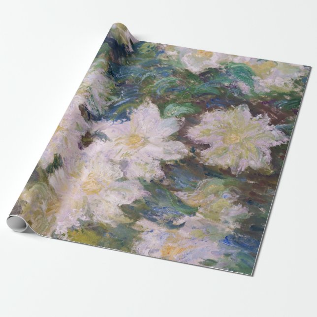 Papier Cadeau Claude Monet - Clématites blanches (Déroulé)