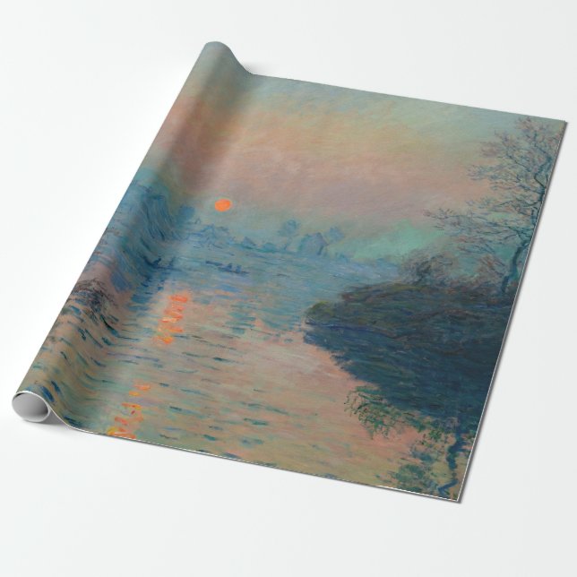 Papier Cadeau Claude Monet - Coucher de soleil sur la Seine à La (Déroulé)