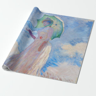 Papier Cadeau Claude Monet - Femme avec Parasol face à gauche