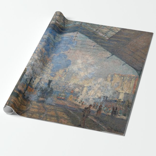 Papier Cadeau Claude Monet - Gare Saint-Lazare Vue extérieure (Déroulé)