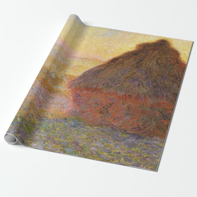 Papier Cadeau Claude Monet Impressionniste Peinture Graystaks I (Déroulé)