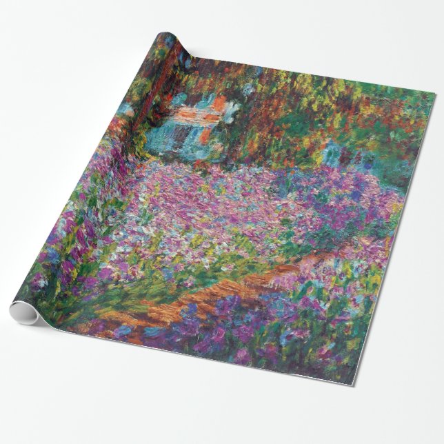 Papier Cadeau Claude Monet - Iris dans le jardin de Monet Beaux- (Déroulé)