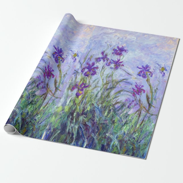 Papier Cadeau Claude Monet - Iris Mauves / Iris Lilac (Déroulé)