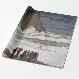 Papier Cadeau Claude Monet - Mer agitée à Etretat