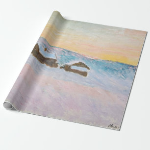 Papier Cadeau Claude Monet - Paysage norvégien, Maisons bleues