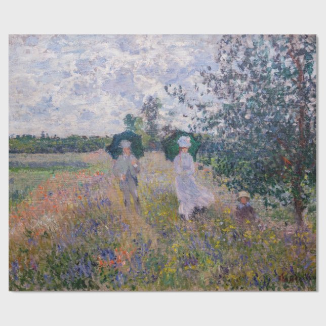 Papier Cadeau Claude Monet - Promenade près d'Argenteuil (Plat)