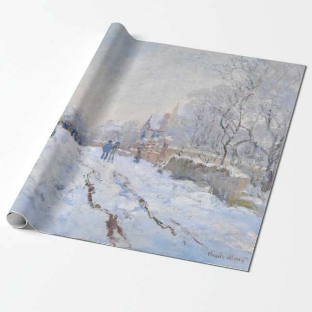Papier Cadeau Claude Monet - Scène de neige à Argenteuil (Déroulé)