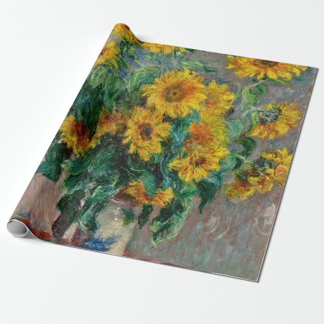 Papier Cadeau Claude Monet - Tournesols (Déroulé)
