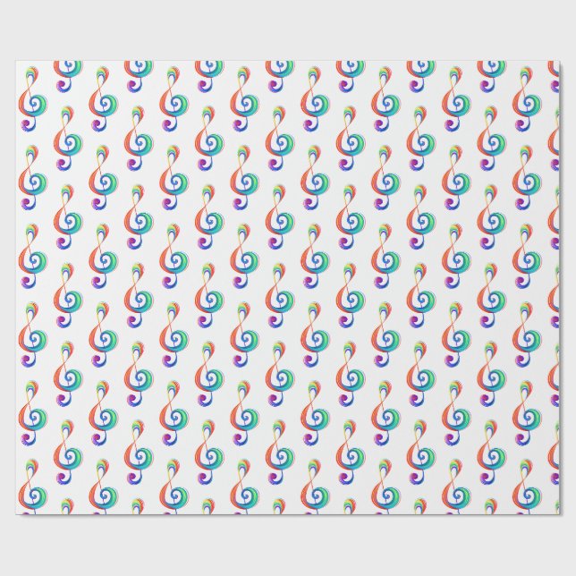 Papier Cadeau Clé arc-en-ciel (Plat)
