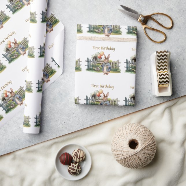 Papier Cadeau Clever lapin Premier Anniversaire (Artisanat)