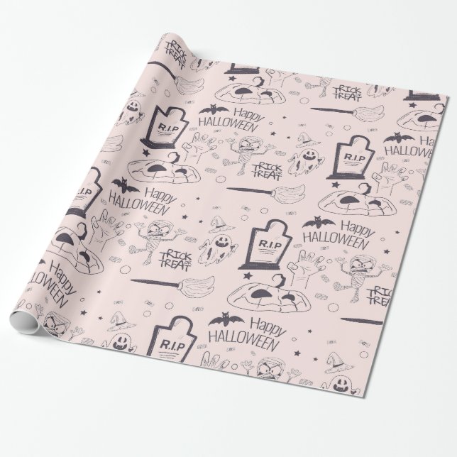 Papier Cadeau Clipart Halloween (Déroulé)